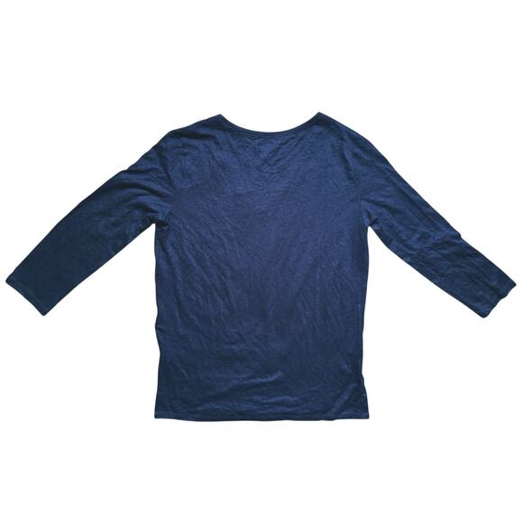 Majestic Filatures Quiet Luxury Soft Touch 3/4 Sleeve V-Neck Top Size 2 Black - Picture 4 of 7